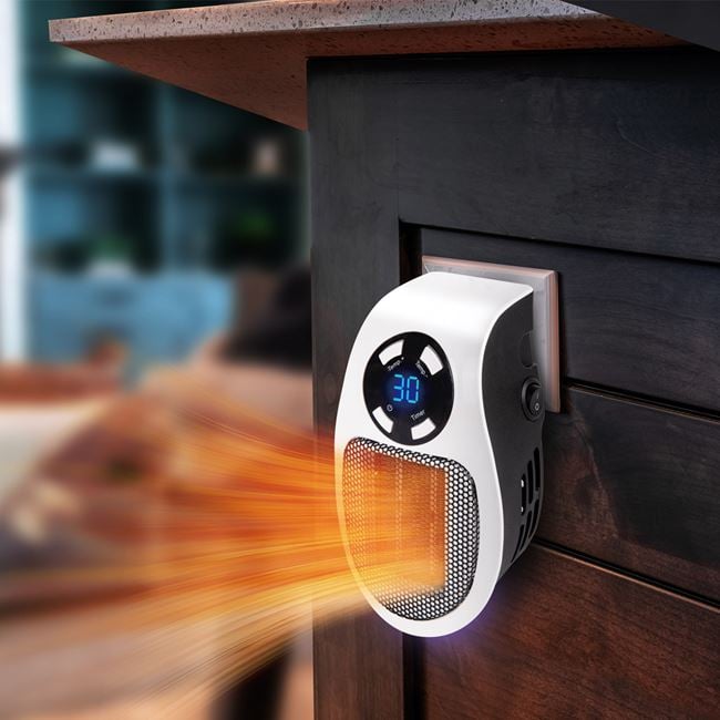 Mini aeroterma portabilă 500W albă cu design compact pentru încălzire rapidă în 30 secunde
